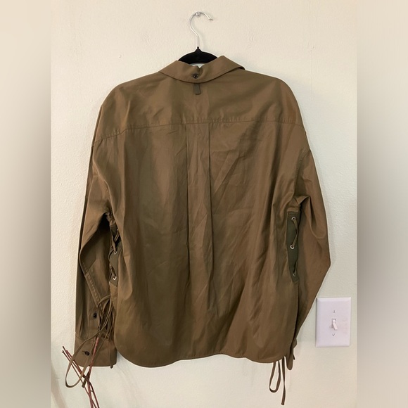 Rag & Bone olive green cropped button down - Picture 5 of 6